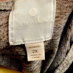 2X Sunday multi color stripes sweater top from Dress Barn